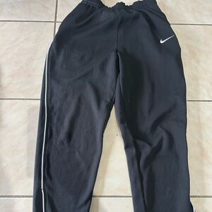 Nike Black Joggers with White Stripe